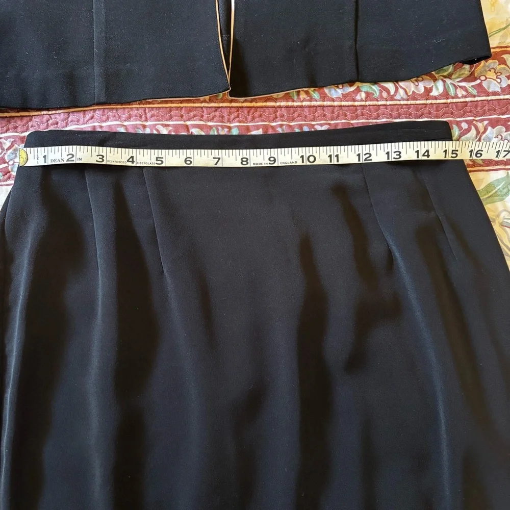 Jessica Howard Women’s Sz 14 Black and pink Open Jacket Long Skirt Skirt 2 pc